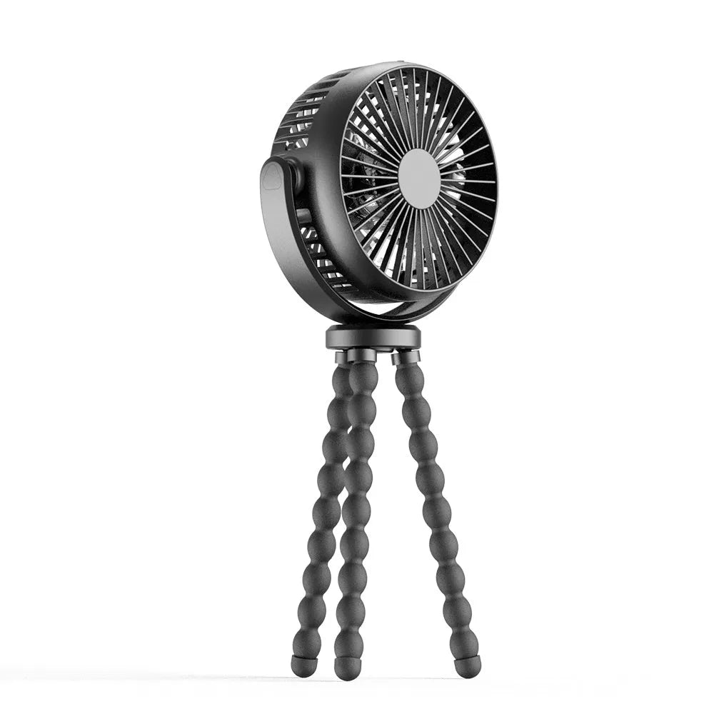 HOMEFISH F2 automatic shake head portable fan with removable bracket and LED light