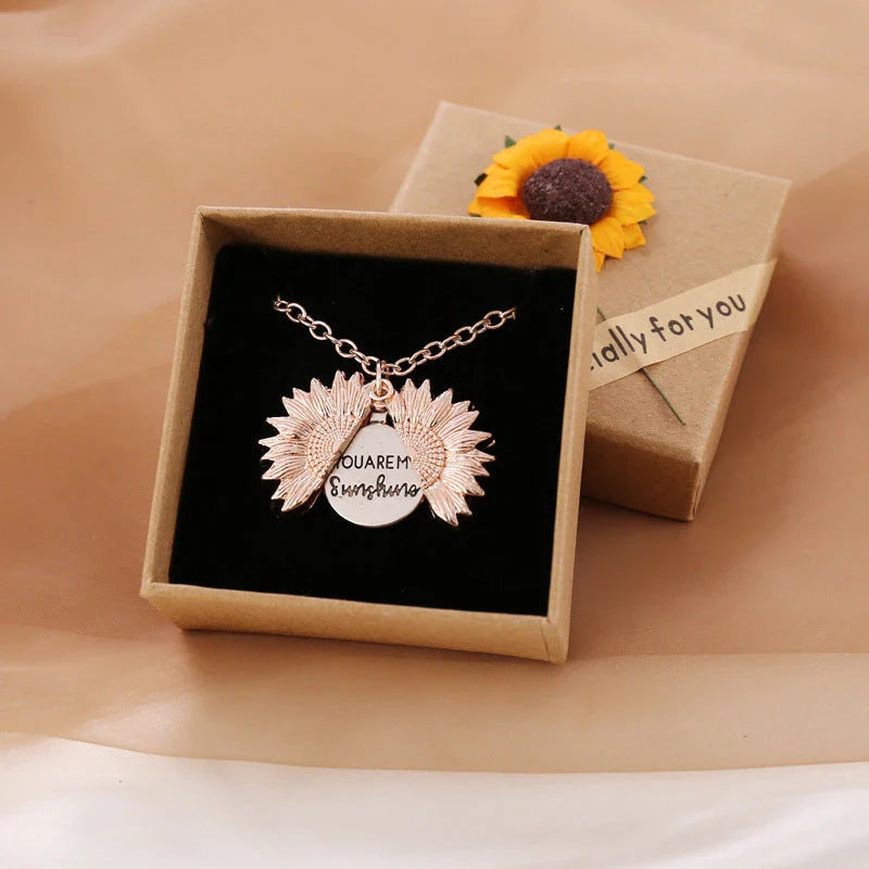 Radiant sunflower pendant necklace in various colors and quantities