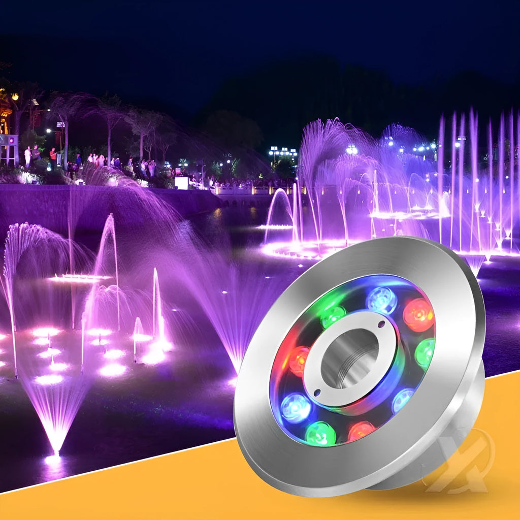 Aluminium alloy underwater garden lamp with RGB, warm white, and pure white lighting options