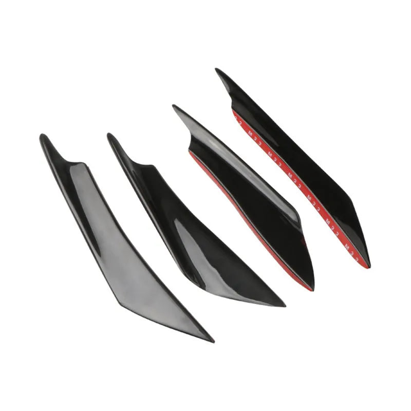Carbon fibre automotive bumper blade spoiler kit with four ABS plastic components for bumper modification