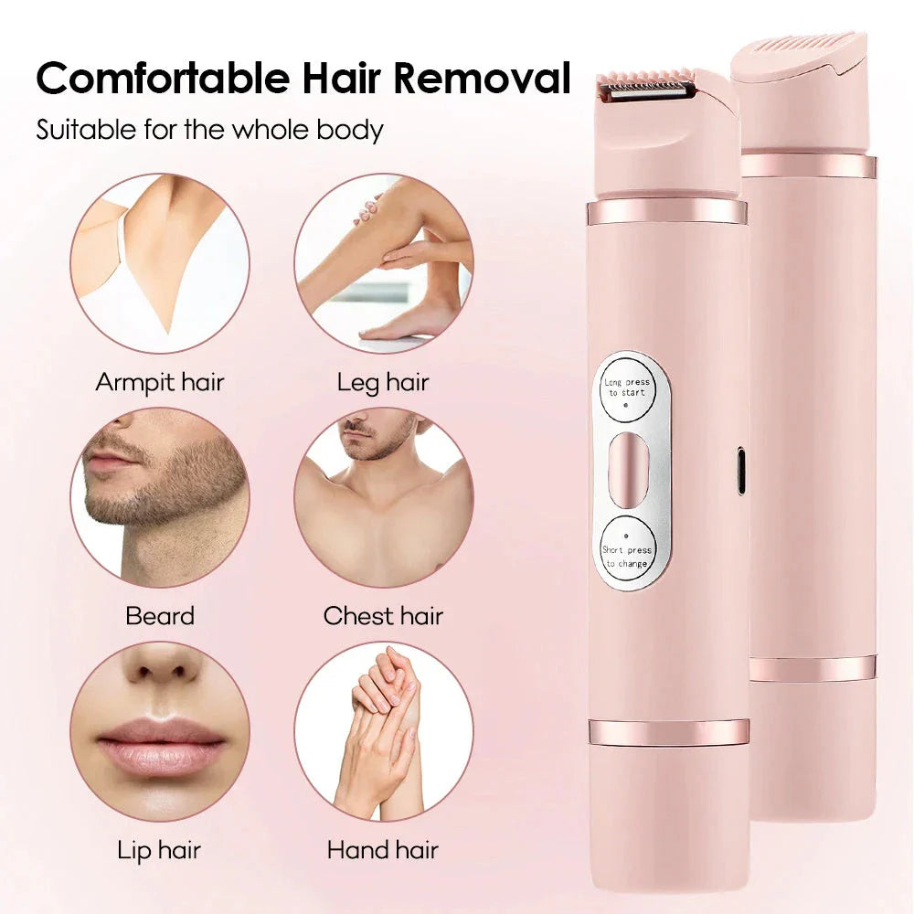 Premium electric shaver and painless women's epilator for flawless hair removal on face, underarms, legs, and bikini area