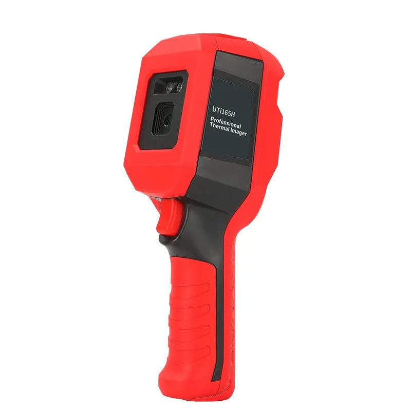 UTi series handheld infrared thermal imager displaying a thermal image on its screen.