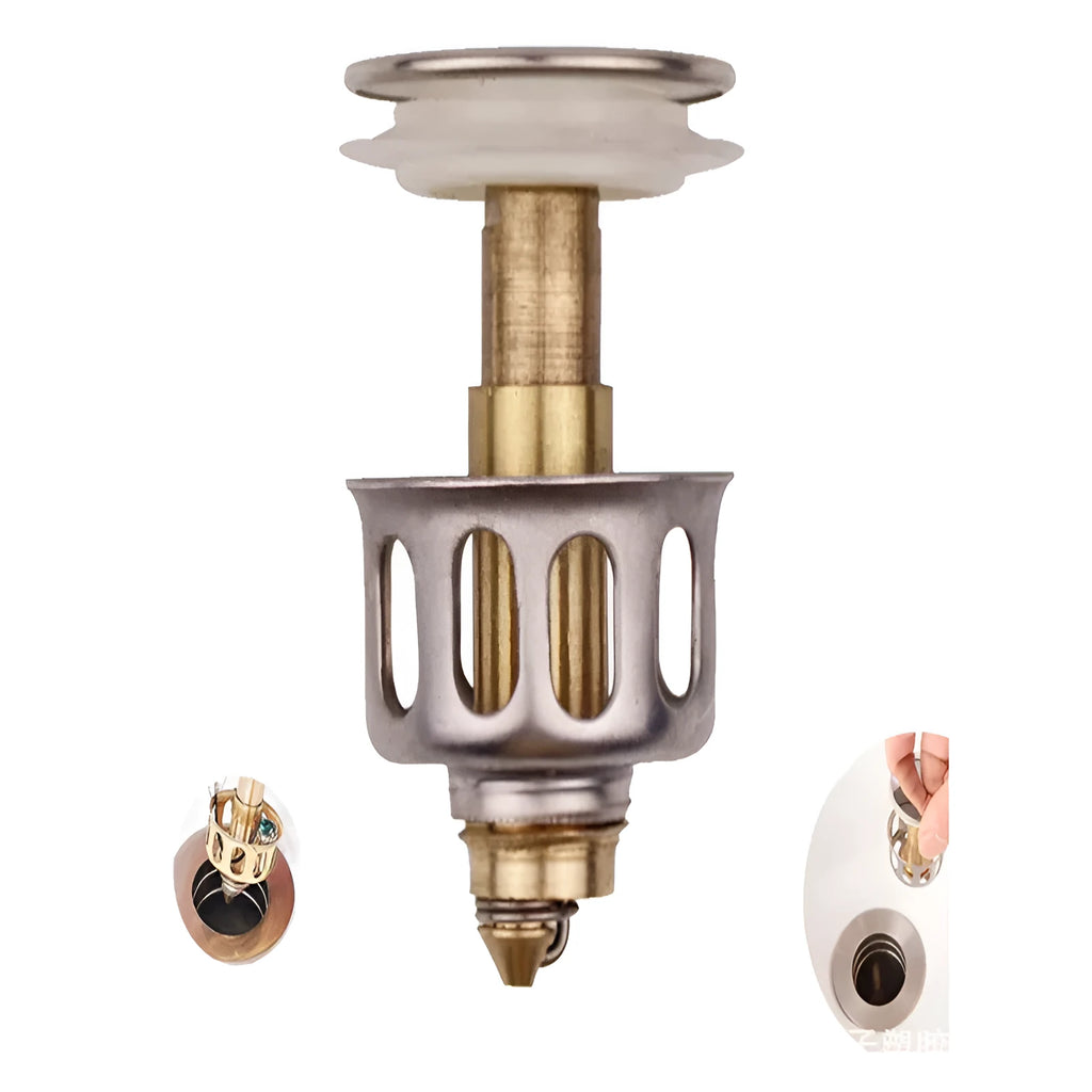 Copper kitchen tap filter element with manual press bounce for single-hole artificial stone countertops