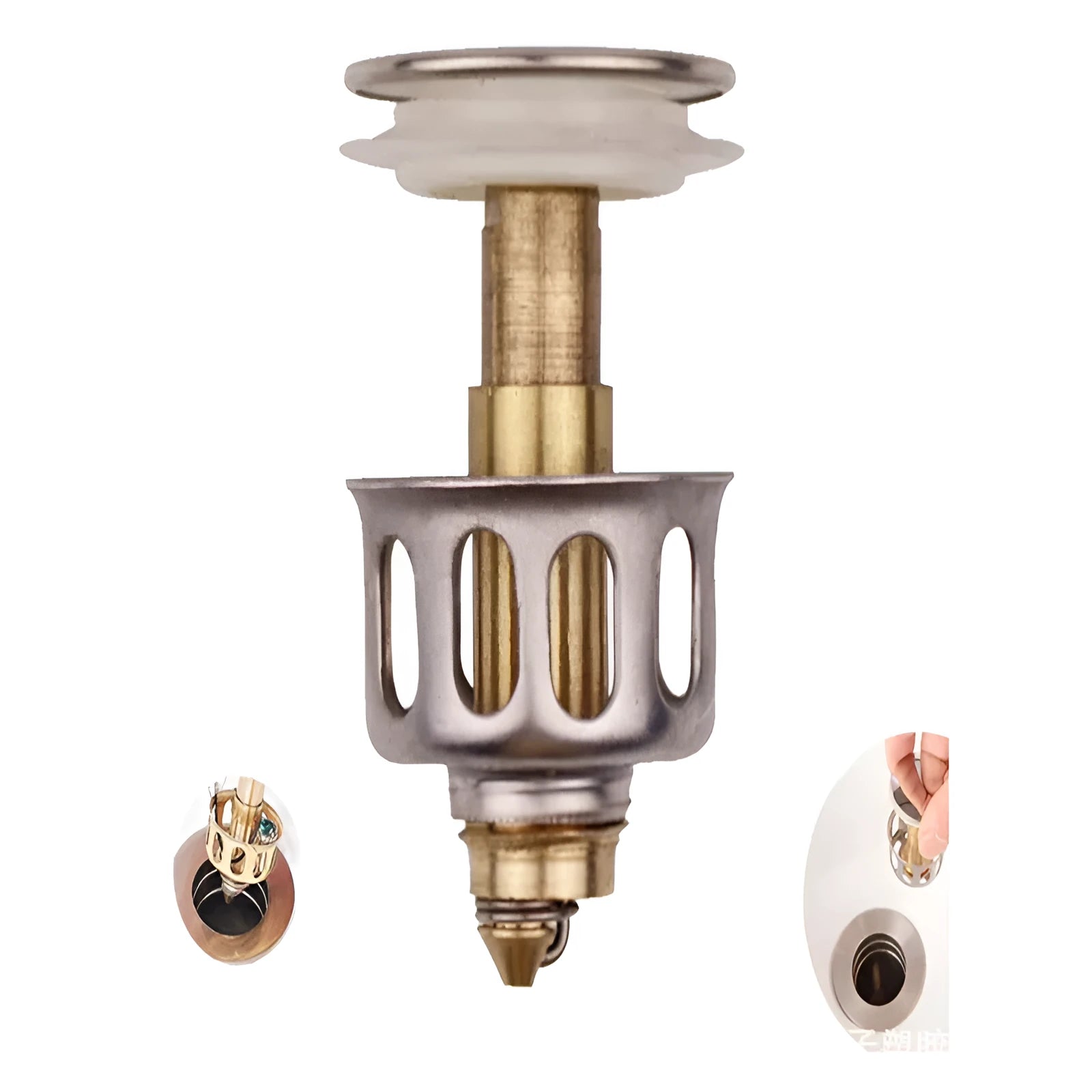 Copper kitchen tap filter element with manual press bounce for single-hole artificial stone countertops
