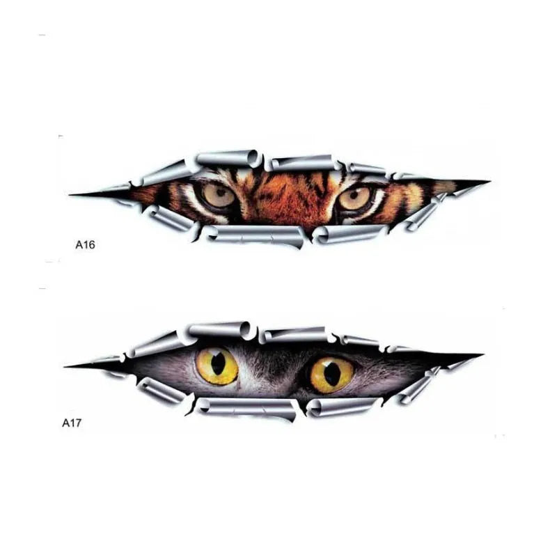 3D Tiger Eye or Eagle Eye pattern car bumper sticker measuring 10x35cm