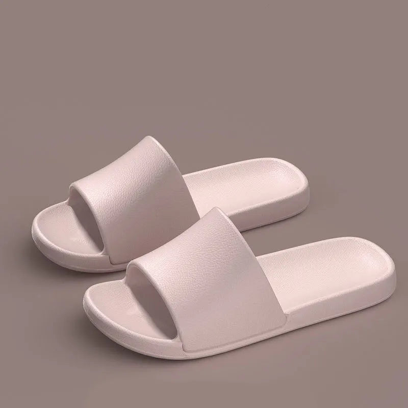 EVA non-slip bathroom slippers for couple, solid colour, soft sole, indoor and outdoor use