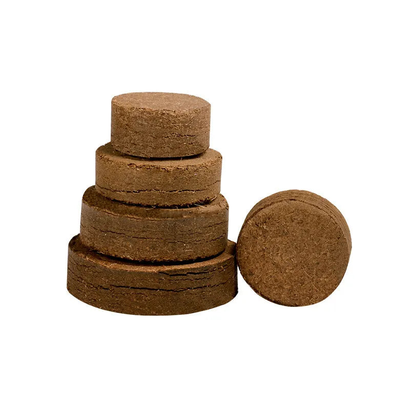 Loose nutrient soil medium blocks for vegetable planting and seedling cultivation in various sizes.