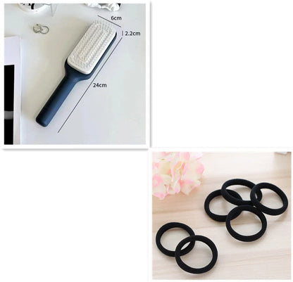 4 in 1 self-cleaning hair brush with anti-static massage comb in Roland Purple and Lunar Rock Gray