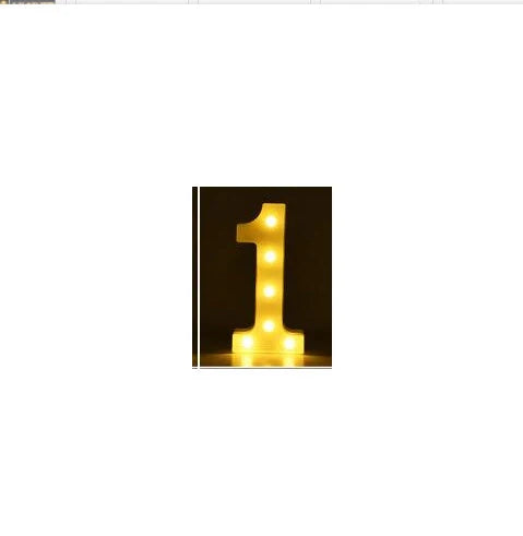 Luminous LED letter and number night light for weddings and parties