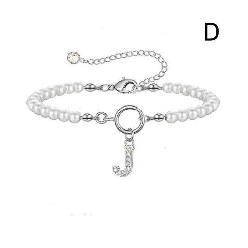 2024 personalised initial pearl bracelet for women with toggle clasp