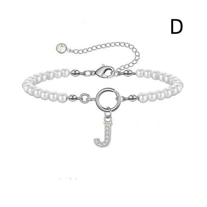 2024 personalised initial pearl bracelet for women with toggle clasp