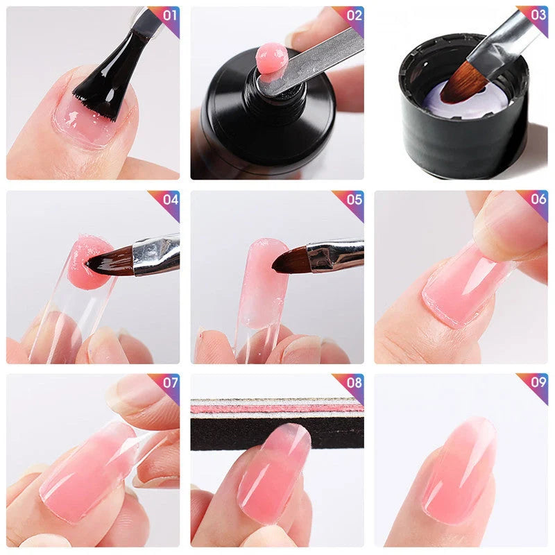 Multi-color mixed nail solid model glue for professional nail extension