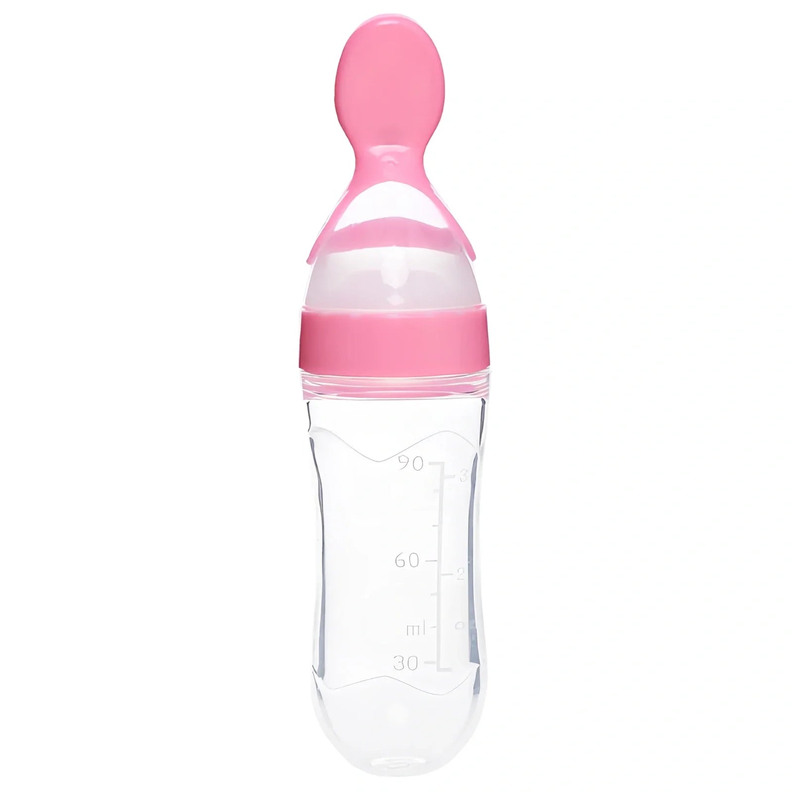 Blue baby spoon bottle feeder, 120ml capacity, food-grade silicone and PP, for 3 months semi-liquid feeding