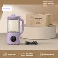 Cytoderm automatic soybean milk machine with glass body in light purple, showing touch control panel.