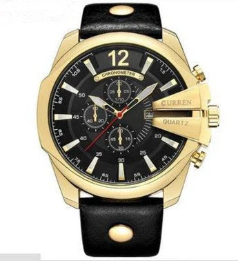 Fashionable large-dial men's watch with three subdials, showcasing a sophisticated and functional design