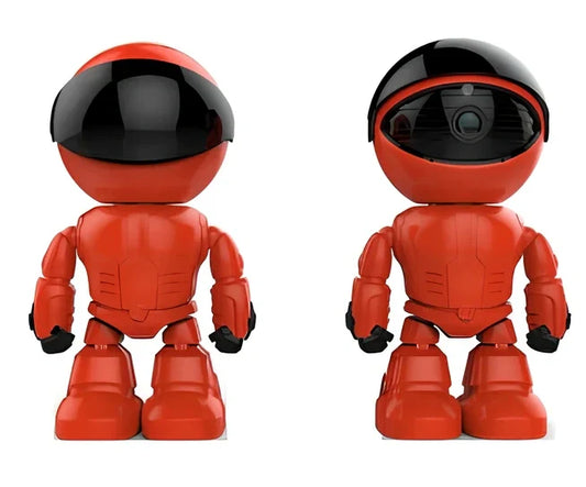 White WiFi IP security camera with 355° pan tilt, 1080P lens, and infrared night vision for indoor home surveillance, weighing 223g