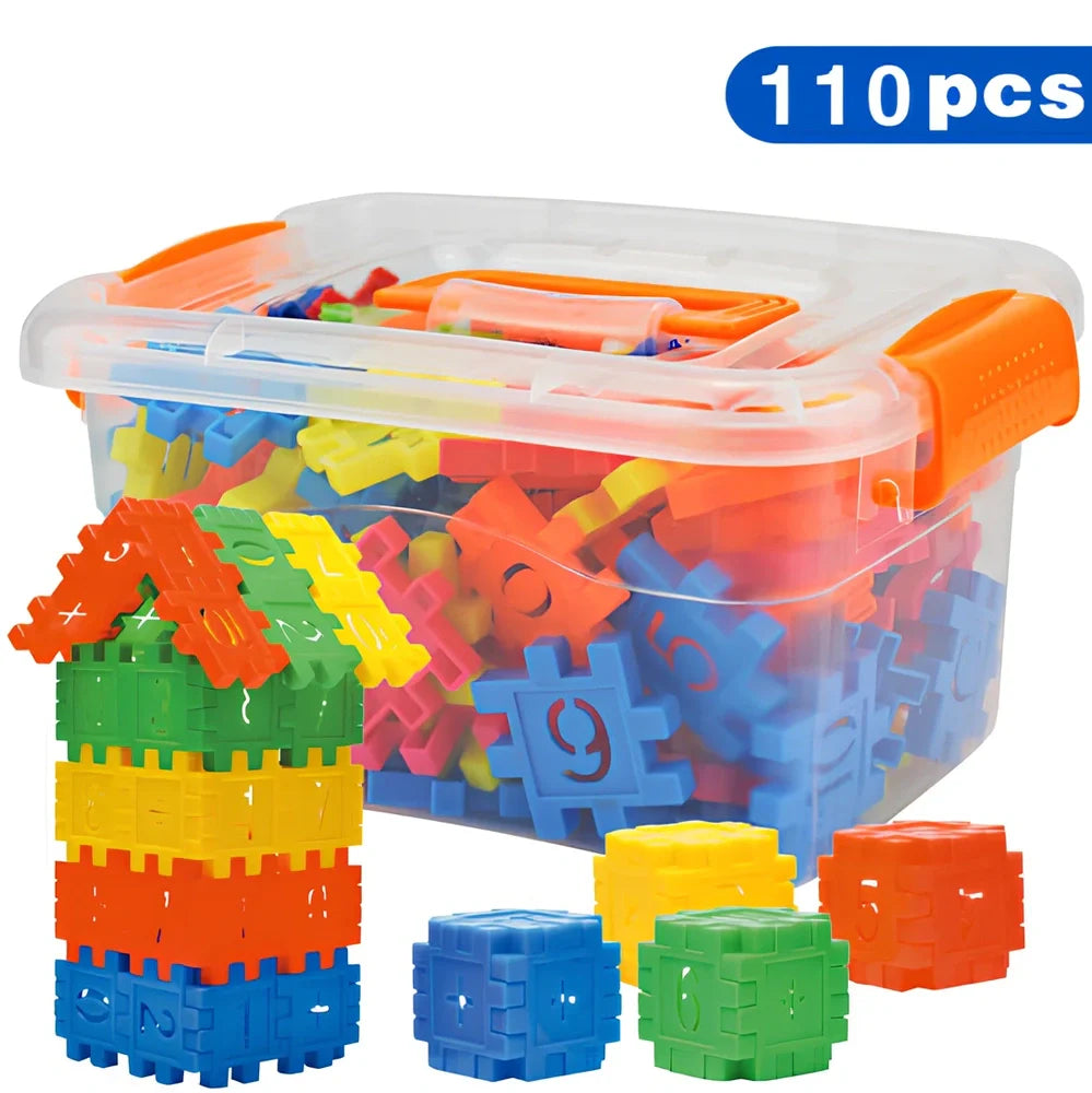 110-piece Lepin compatible PP plastic building blocks set in multiple random colours for children aged 7-14, large 2-3 cm particles