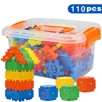 110-piece Lepin compatible PP plastic building blocks set in multiple random colours for children aged 7-14, large 2-3 cm particles