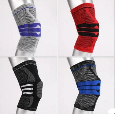 Nylon knee sleeve with anti-slip bands for sports and fitness support