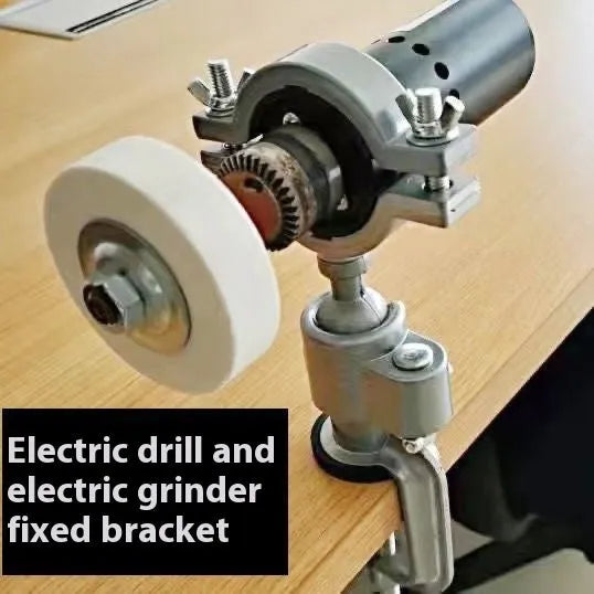 Small flat bracket type clamp-on bench vise with 360-degree rotating head
