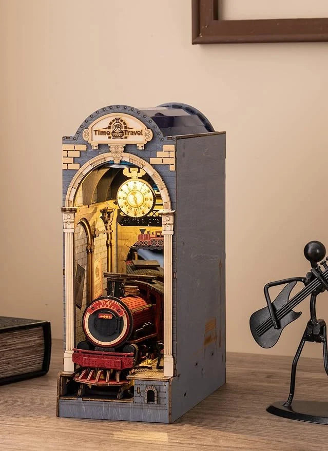 ROBOTIME Rolife DIY Book Nook Kit 3D Wooden Puzzle with LED Light for Bookshelf Decoration