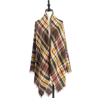 Women's double-sided Qicaigei scarf shawl in imitation cashmere, 140x140cm