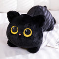 Gray cat-shaped plush pillow toy with soft fabric, 70cm height, on a sofa