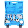 Volvo engine timing tool set with 8 carbon steel alignment tools for cylinder head work.