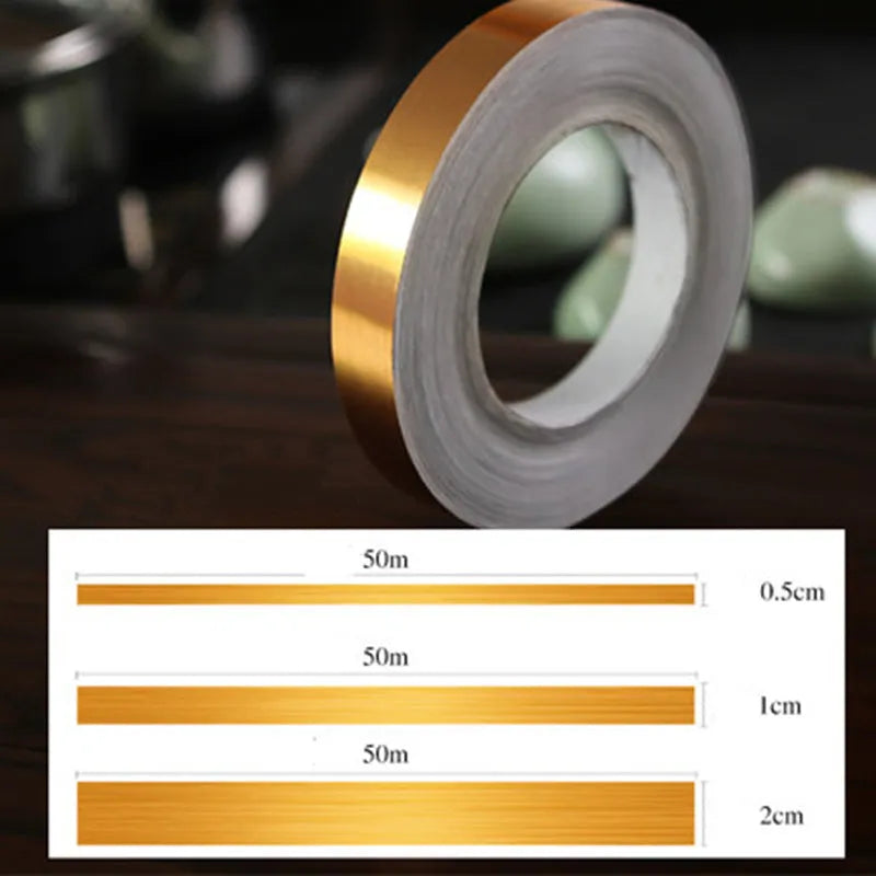 Gold foil tape sticker 50 metre roll for sealing tile floor gaps