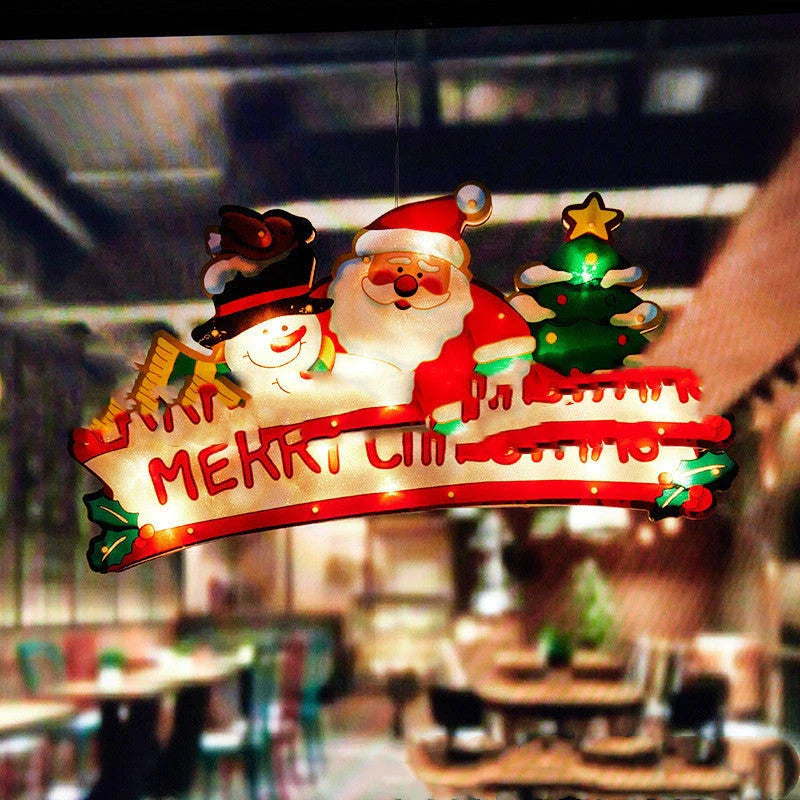 Santa Claus LED suction cup window hanging lights for Christmas decoration