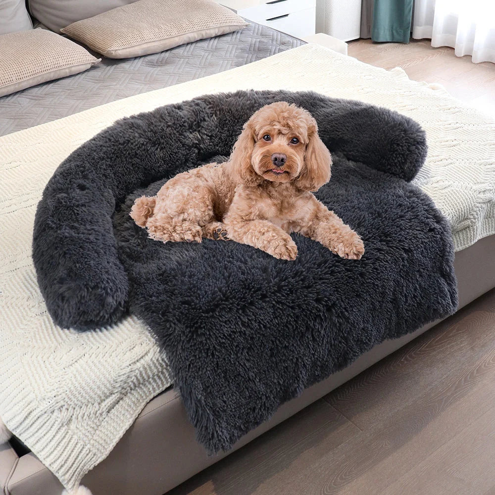 Washable pet mat with velvet fabric for sofa and car protection, available in multiple colours and sizes
