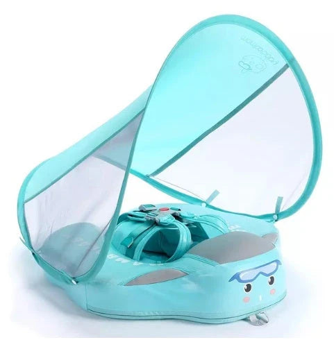 Children's inflatable lying ring with anti-turning design for safe swimming