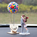Resin cute couple car dashboard ornament in Blue A Pair Lovers Sweet design on a car dashboard