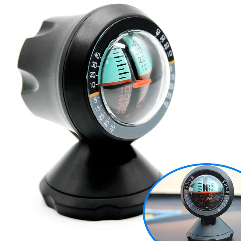 Black AMD-2 vehicle mounted slope meter for measuring car inclination and body rotation angles.