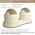 Caramel mocha and green dual-ball and single-ball massage balls for muscle compress therapy.