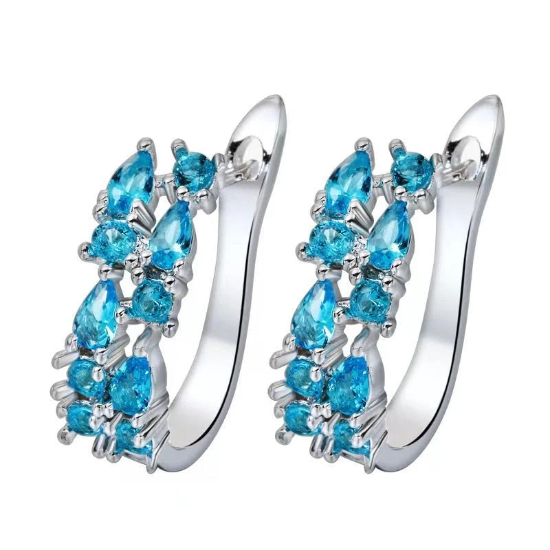 Diamond Crystal Zircon Ear Clip Affordable Luxury Earrings in various colours