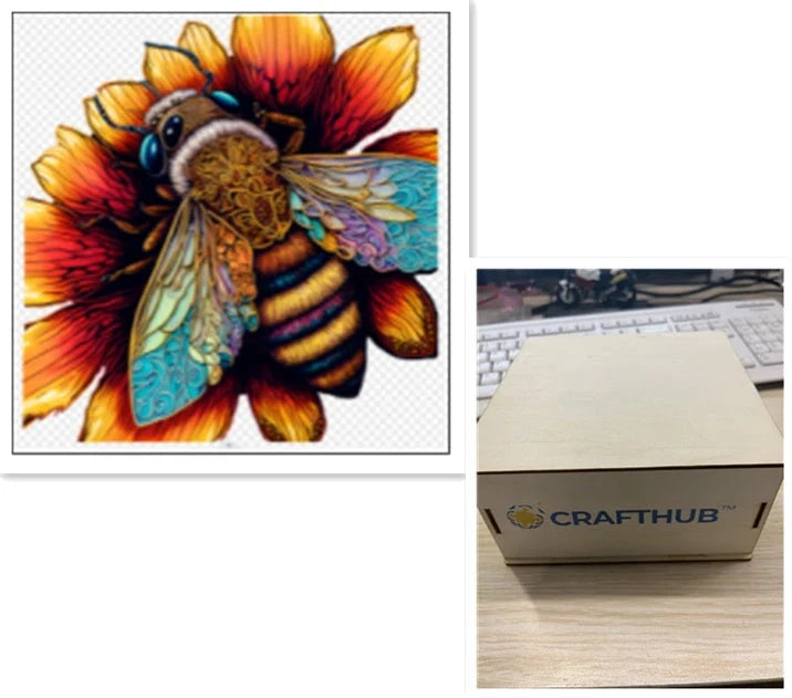 Animal Puzzle Craft Hub A3 Size Wooden Box for puzzle storage and display