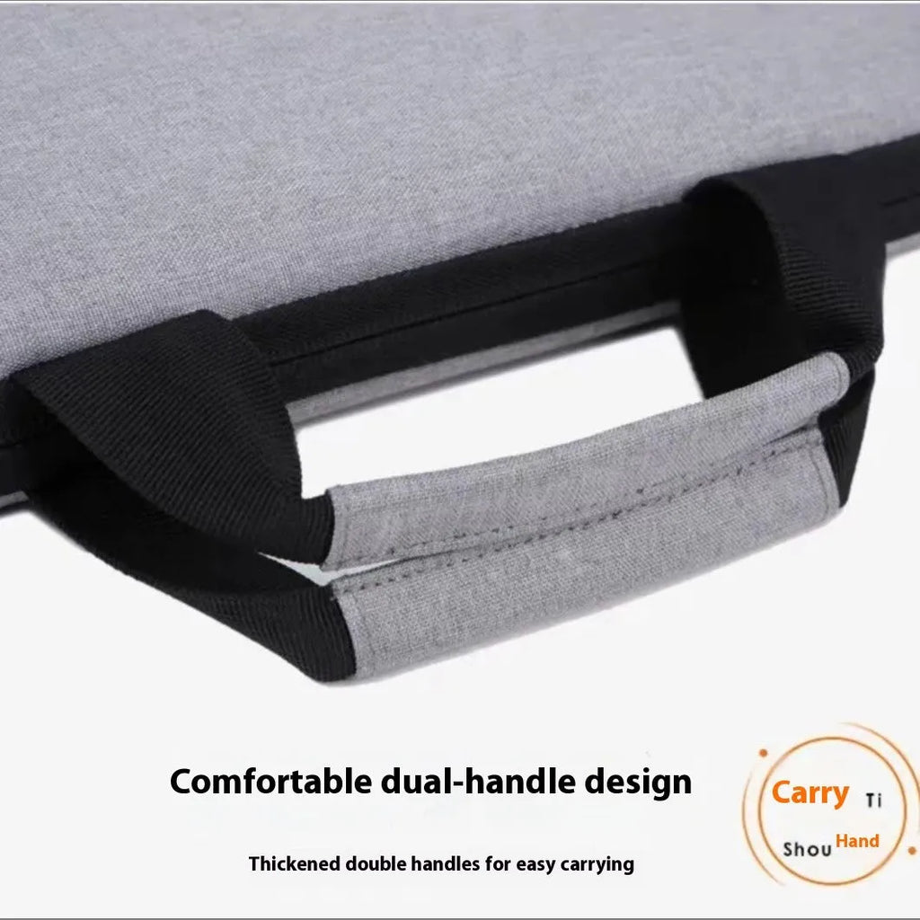 Grey Oxford cloth expandable laptop bag for men with solid colour design.