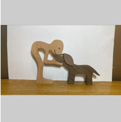 Nordic style wooden office desktop ornament with polished finish