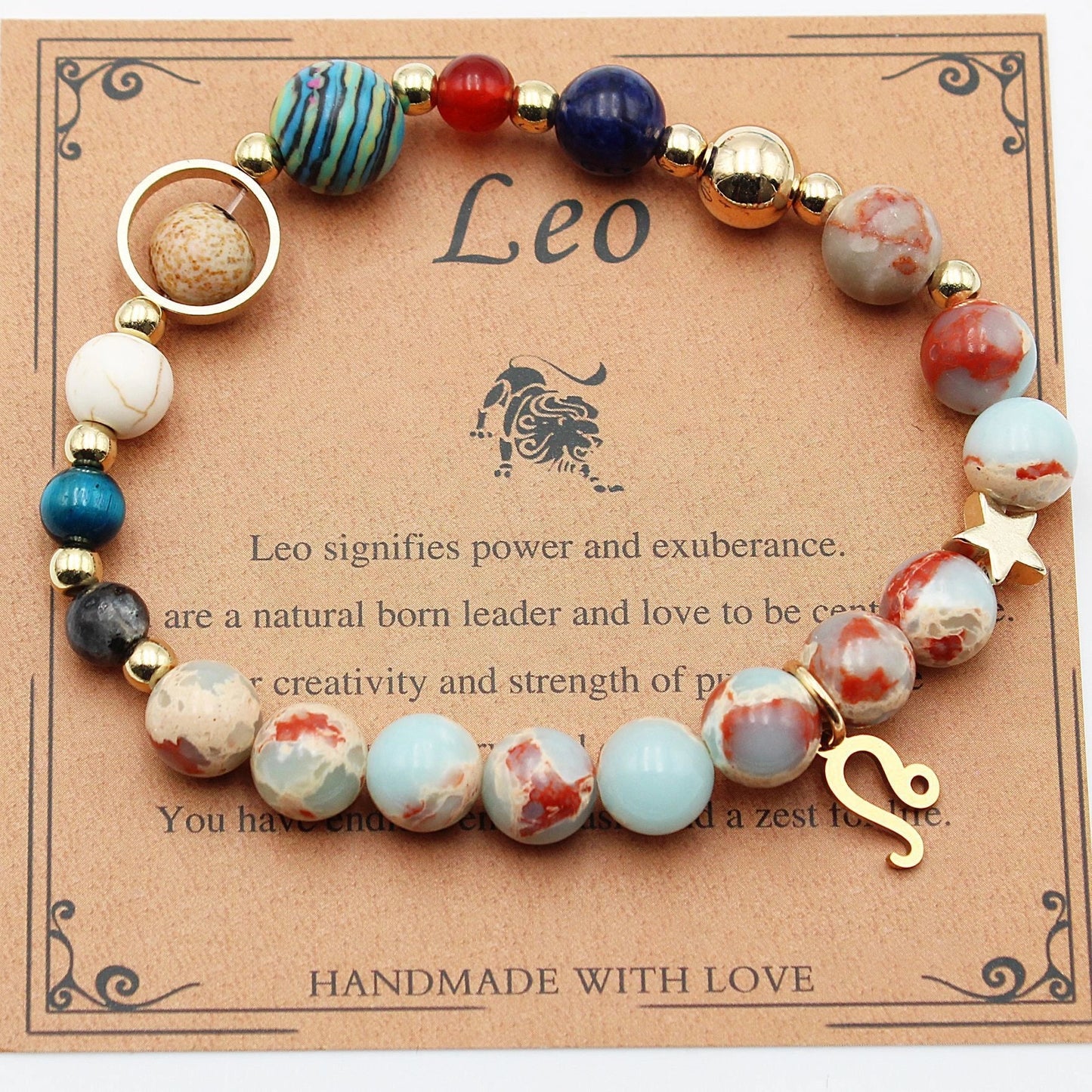 Twelve Constellations Natural Stone Beaded Bracelets - Unisex Astrological Jewellery