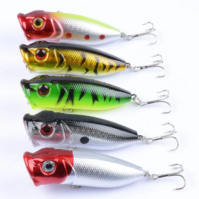 Bionic fishing lure measuring 6.5cm with 6# hooks for surface fishing applications