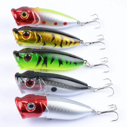 Bionic fishing lure measuring 6.5cm with 6# hooks for surface fishing applications