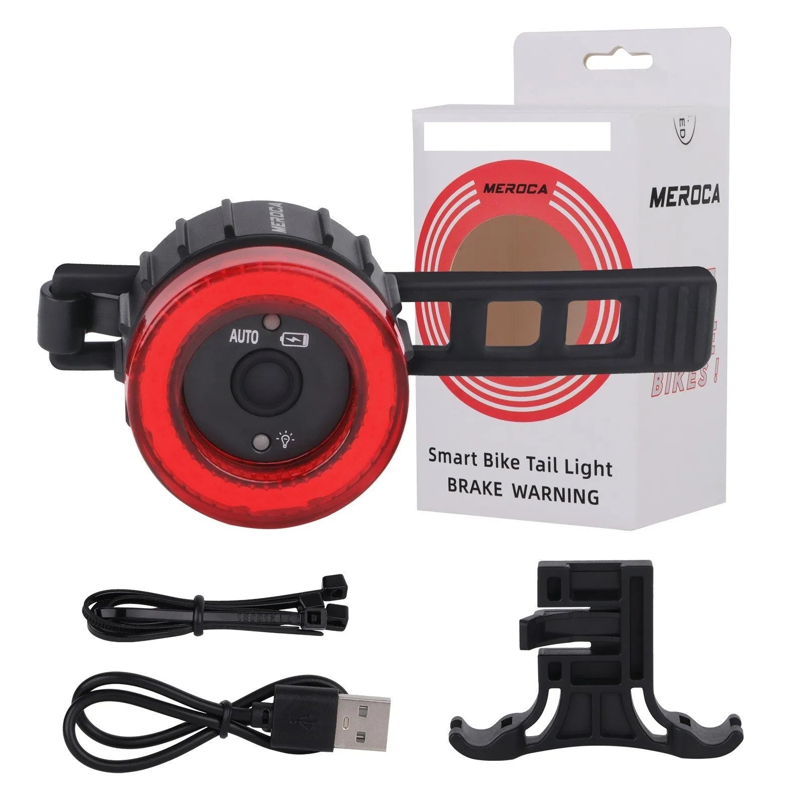 Black Boxed intelligent induction brake bicycle taillight with seat tube mount