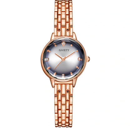 Women's alloy quartz watch in black with 40mm case, 9mm thick, 230mm band, quartz movement for daily accuracy