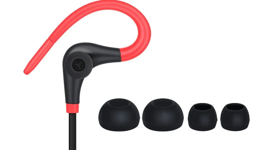 BT-01 Big Horn Sports Bluetooth Earbuds in black, red, green, and blue
