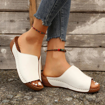 Stylish wedge sandals with PU upper and sole, available in various colors and sizes for comfortable summer wear