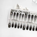 Retro Chinese style flower press-on false nails long ladder shape ultra-thin seamless 40 pieces