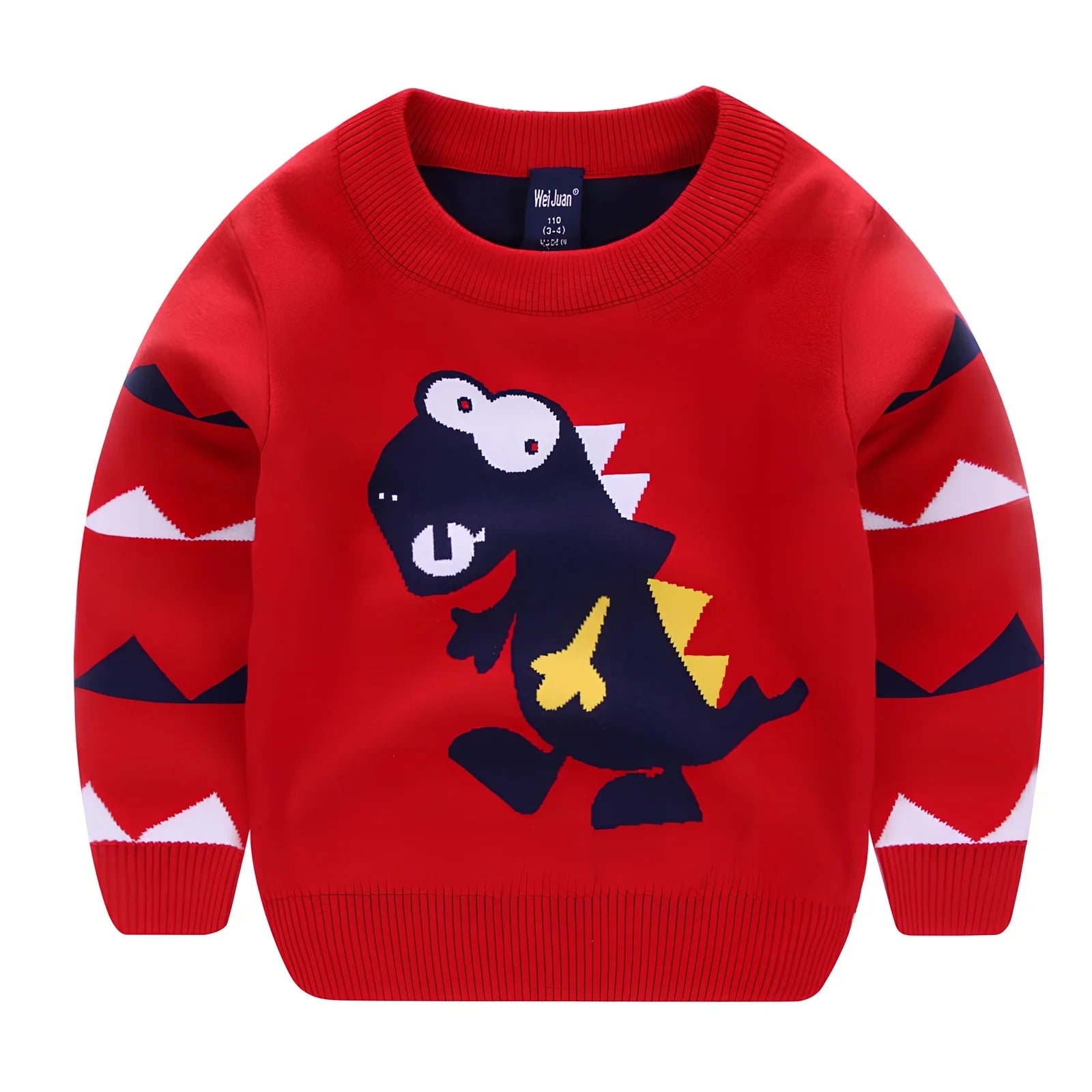 Children's Korean style cartoon pullover sweater in bear green, size 120cm, long sleeves, enzyme washed soft fabric for ages 3-8