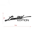 Black laser reflective car sticker with text design on PET material for vehicle decoration.