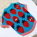 Cartoon character dog jumper with button front in wool blend material for autumn and winter pet clothing